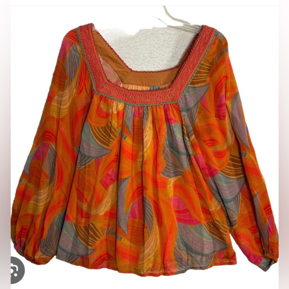 Anthropologie Orange Top